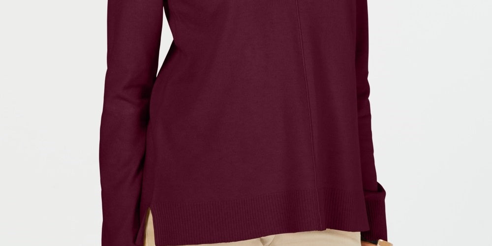 Karen Scott Suéter Feminino Gola V Vermelho Tamanho Médio