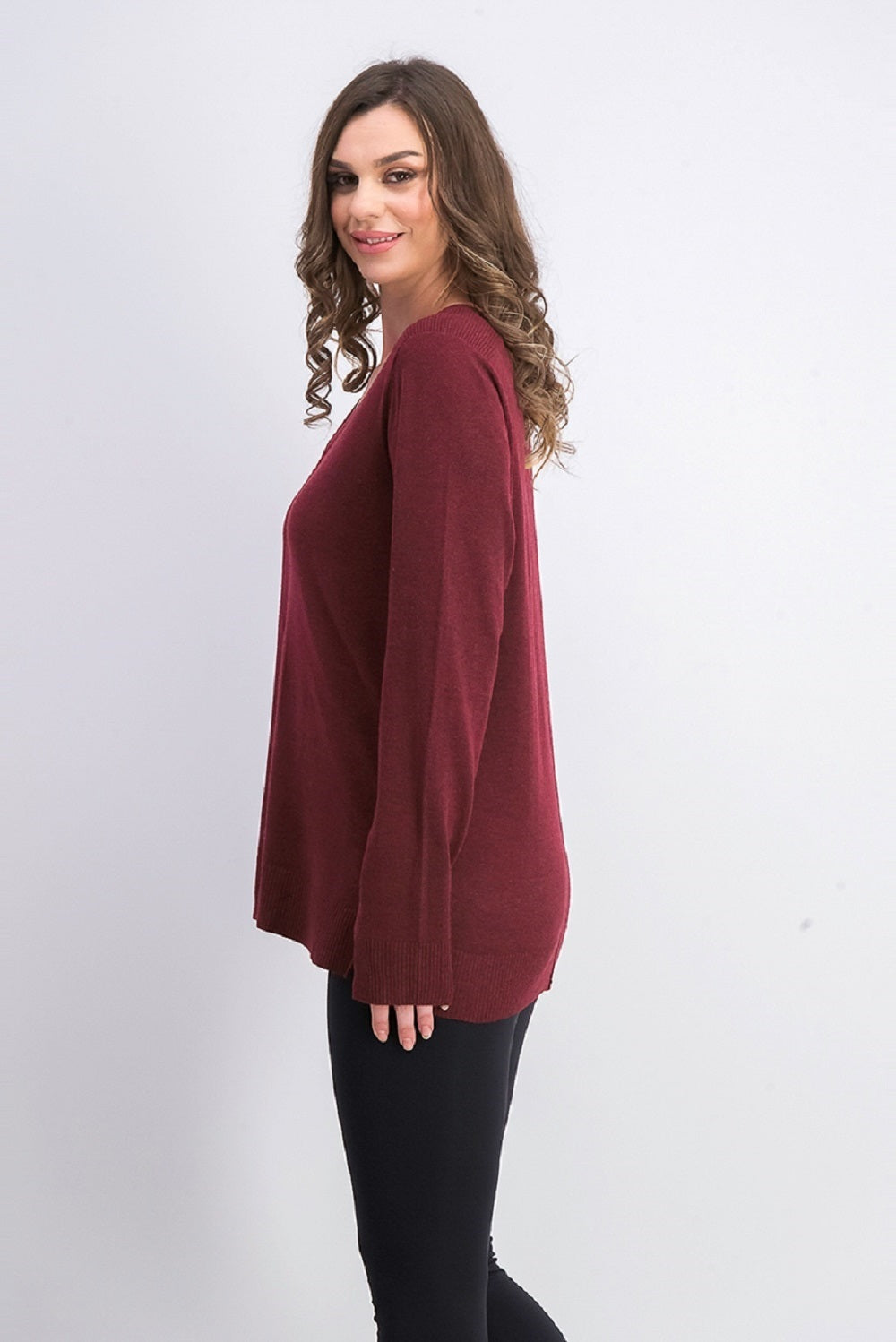 Karen Scott Suéter Feminino Gola V Vermelho Tamanho XS