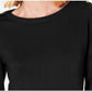 Karen Scott Suéter Feminino Gola Redonda Manga Longa Preto Tamanho P