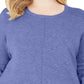 Karen Scott Suéter Feminino Gola Redonda com Costura Azul Tamanho 1X