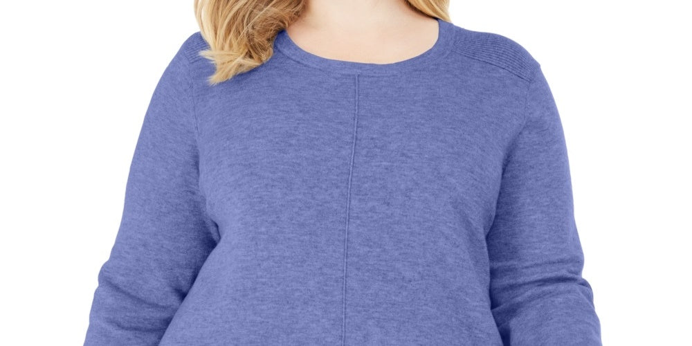 Karen Scott Suéter Feminino Gola Redonda com Costura Azul Tamanho 1X
