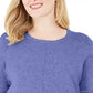 Karen Scott Suéter feminino plus size com decote redondo e costura, roxo escuro, tamanho 1X