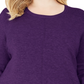 Karen Scott Suéter feminino plus size com decote redondo e costura, roxo, tamanho 3X