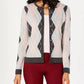 Cardigan feminino de malha argyle Charter Club cinza escuro tamanho pequeno