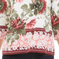 Charter Club Feminino Estampado Garden Gola V Top Branco Tamanho P