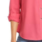 Camisa feminina Charter Club com dois bolsos, rosa escuro, tamanho XX-G