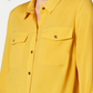 Camisa feminina Charter Club com dois bolsos, dourada, tamanho XX-G
