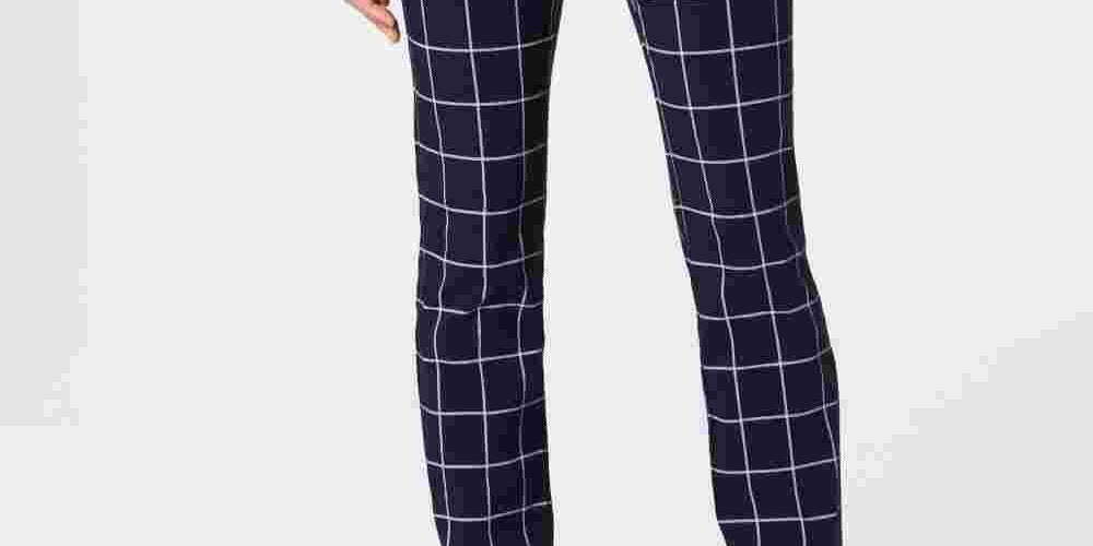 Calça feminina Charter Club Windowpane azul tamanho 10