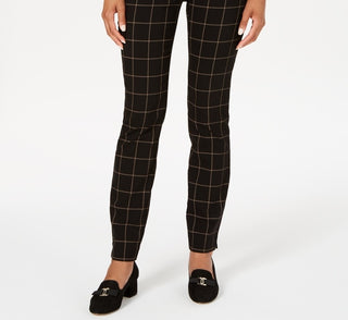 Calça feminina Charter Club Windowpane, tamanho 18, cor carvão