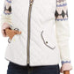 Colete feminino acolchoado com gola alta Charter Club, branco, tamanho XX-G