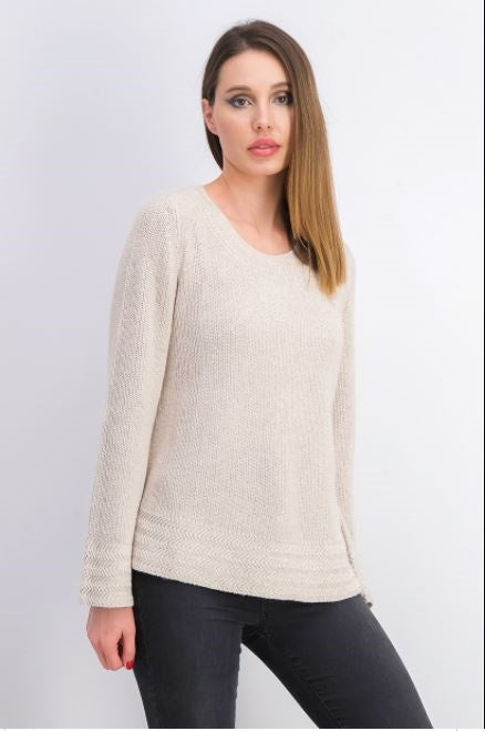 Suéter pulôver feminino estilo &amp; co, bege, tamanho extrapequeno
