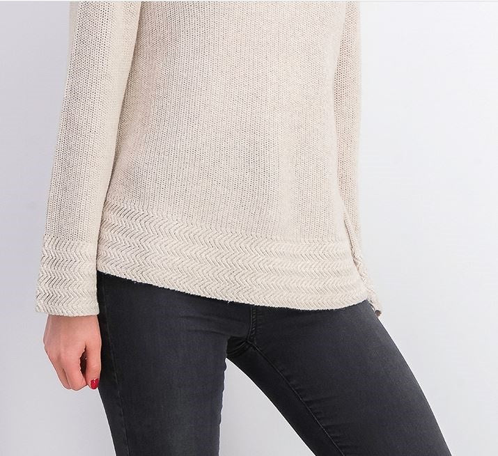 Suéter pulôver feminino estilo &amp; co, bege, tamanho extrapequeno
