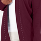 Karen Scott Cardigan Feminino de Algodão com Tachas Vermelho Tamanho Pequeno-Médio