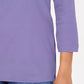 Karen Scott Blusa feminina de algodão com gola xale e botões, roxa, tamanho grande