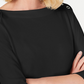 Karen Scott Top Feminino Manga 3/4 com Acabamento em Ilhós Preto Tamanho XS