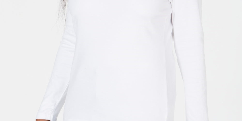 Karen Scott Top Feminino com Decote Redondo e Acabamento em Cetim, Branco, Tamanho Grande