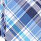 Gravata Skinny Xadrez Owens Masculina Bar III Azul Escuro Tamanho Regular