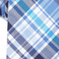 Gravata Skinny Xadrez Owens Masculina Bar III Azul Escuro Tamanho Regular