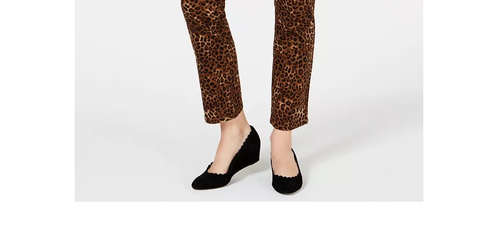 Calça jeans feminina Lexington reta estampada Charter Club, marrom, tamanho 4, pequena