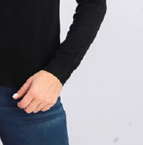 Karen Scott Suéter Feminino com Botões nos Ombros Preto Tamanho X-G