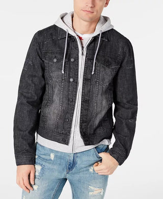 Jaqueta jeans masculina American Rag Slate, cinza, tamanho pequeno