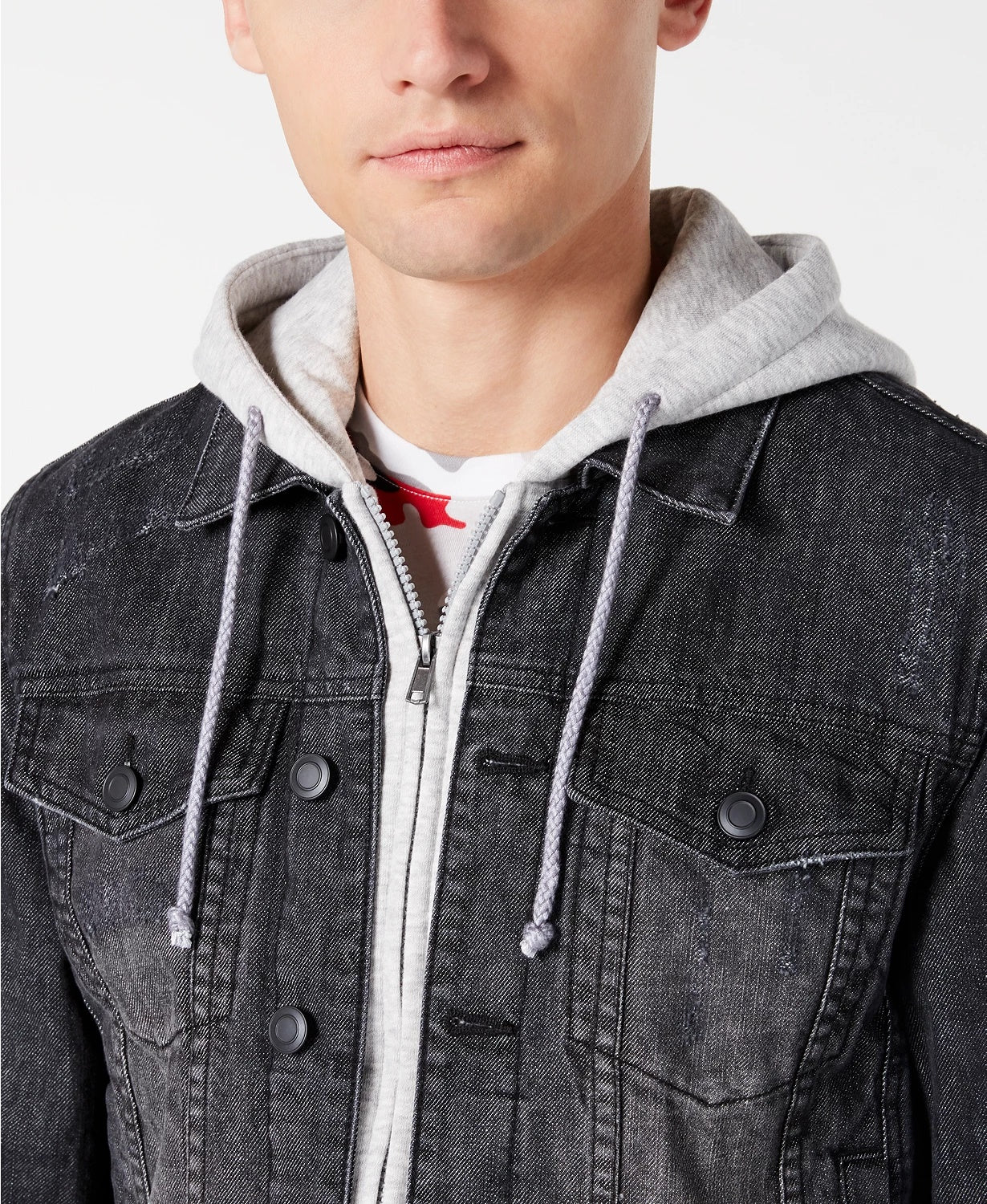 Jaqueta jeans masculina American Rag Slate, cinza, tamanho pequeno