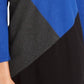 Suéter Alfani Feminino Assimétrico Colorblock Azul Tamanho X-G