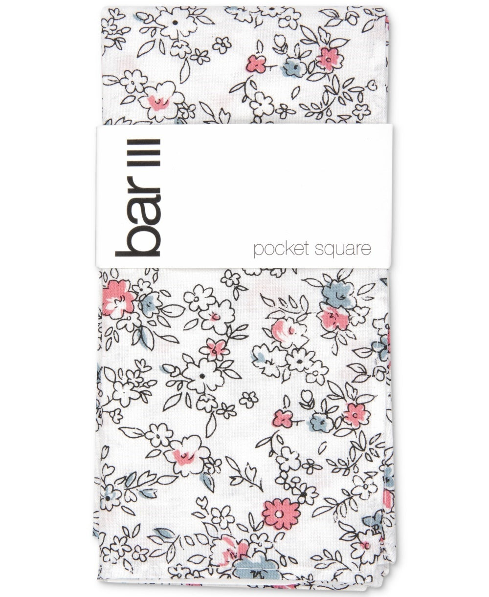 Lenço de bolso floral Archer masculino Bar III, branco, tamanho regular