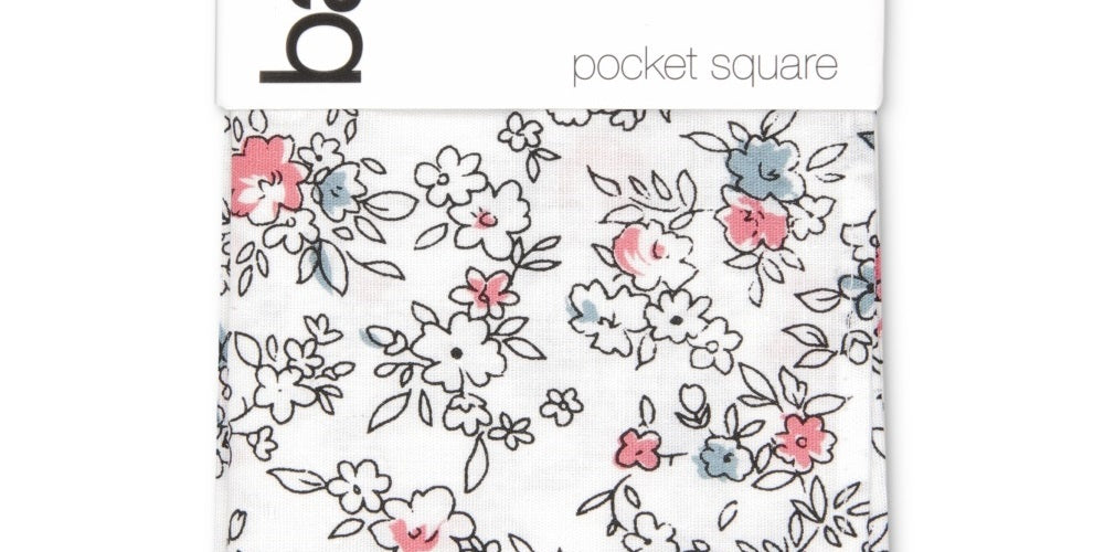 Lenço de bolso floral Archer masculino Bar III, branco, tamanho regular
