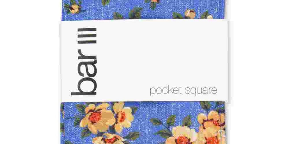 Lenço de bolso floral Landell masculino Bar III amarelo tamanho regular