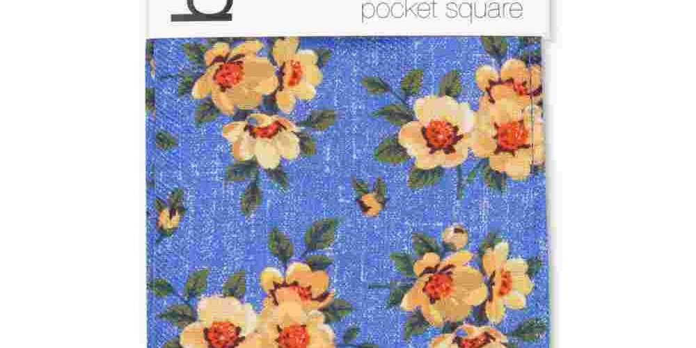 Lenço de bolso floral Landell masculino Bar III amarelo tamanho regular