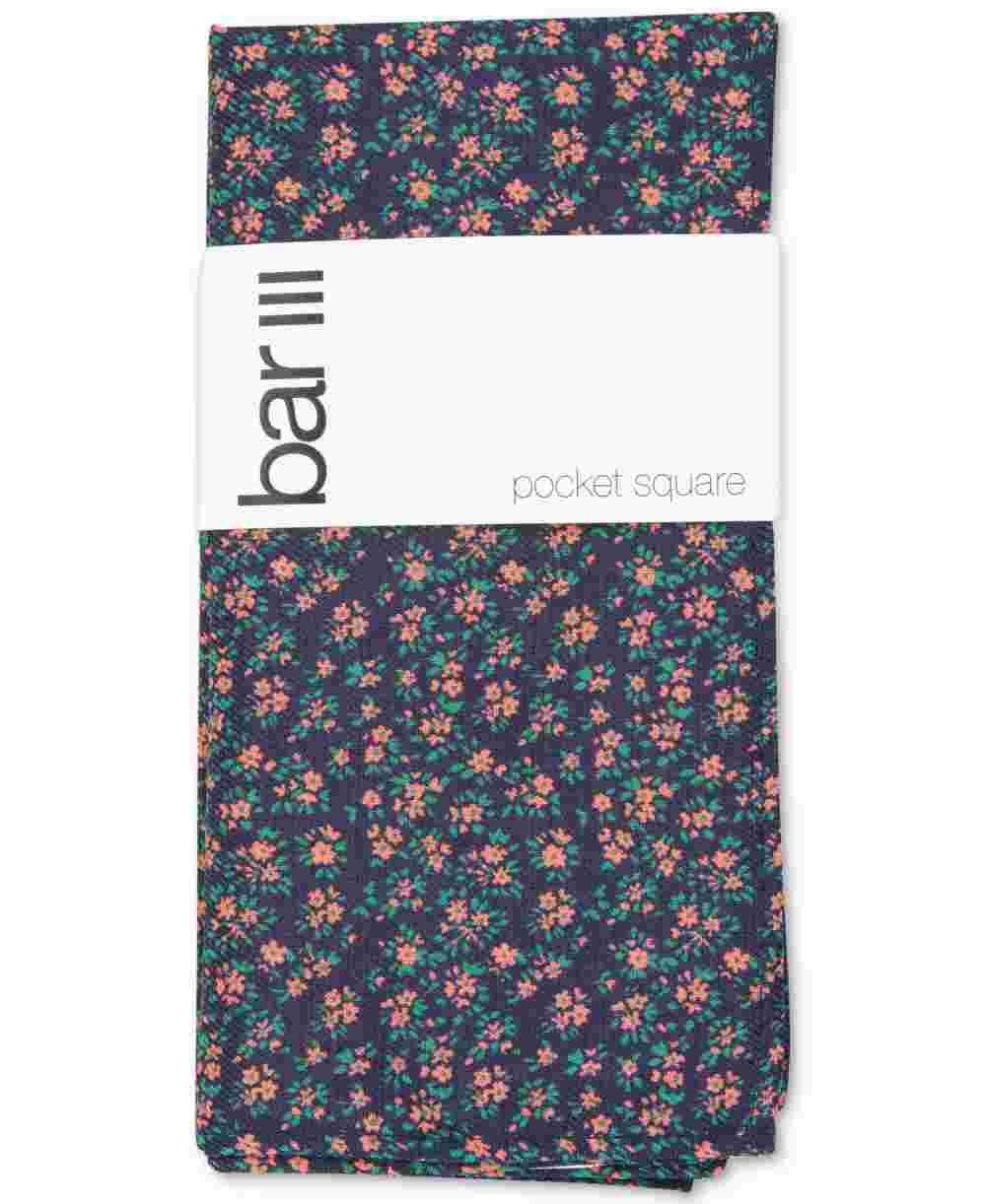 Lenço de bolso floral Johnson masculino Bar III, tamanho azul marinho, regular