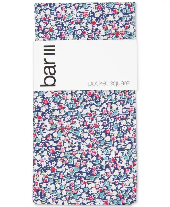 Lenço de bolso floral Stella masculino Bar III tamanho azul marinho regular