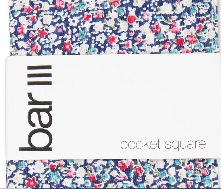 Lenço de bolso floral Stella masculino Bar III tamanho azul marinho regular