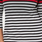 Blusa listrada com blocos de cores Karen Scott feminina, vermelha, tamanho pequeno e pequeno