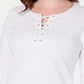 Moletom esportivo feminino Karen Scott com cadarço, branco, tamanho extragrande