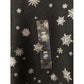 Karen Scott Blusa Feminina Snowy Glory Gola Falsa Preta Tamanho Médio