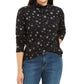 Karen Scott Blusa Feminina Snowy Glory Gola Falsa Preta Tamanho Pequeno-Médio