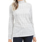 Karen Scott - Blusa feminina de gola alta estampada Fair Isle, branca, tamanho pequeno