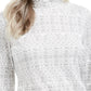Karen Scott - Blusa feminina de gola alta estampada Fair Isle, branca, tamanho pequeno