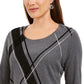Karen Scott Blusa Listrada Angular Feminina Cinza Escuro Tamanho XS