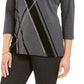 Karen Scott Blusa Listrada Angular Feminina Cinza Escuro Tamanho XS