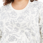 Moletom feminino Karen Scott de lã estampado, branco, tamanho 0X