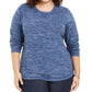 Karen Scott Blusa Plus Size Feminina de Microfleece Marrom Tamanho 0X