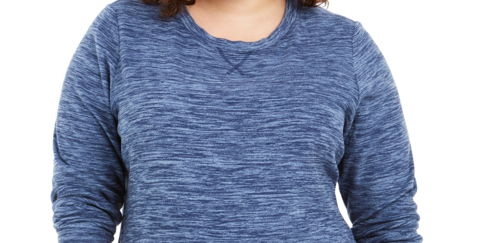 Karen Scott Blusa Plus Size Feminina de Microfleece Marrom Tamanho 0X