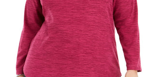 Karen Scott Women's Plus Size Marled Microfleece Top Purple Size 0X