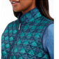 Colete esportivo feminino Karen Scott xadrez puffer azul-marinho tamanho grande