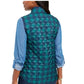 Colete esportivo feminino Karen Scott xadrez puffer azul-marinho tamanho grande