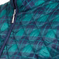 Colete esportivo feminino Karen Scott xadrez puffer azul-marinho tamanho grande