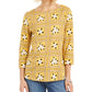 Blusa feminina com estampa de azulejos Charter Club, dourada, tamanho pequeno